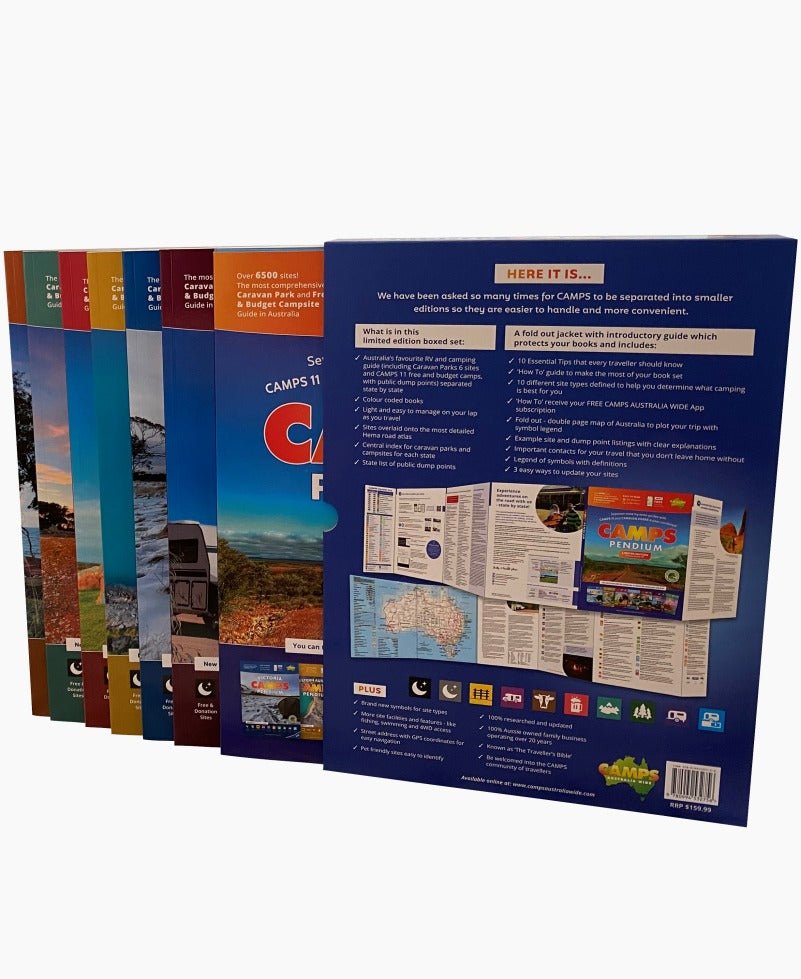 CAMPSPendium: Boxed Set of 7 State Guides - Camps Australia Wide - 9780994532756 - Caravan World
