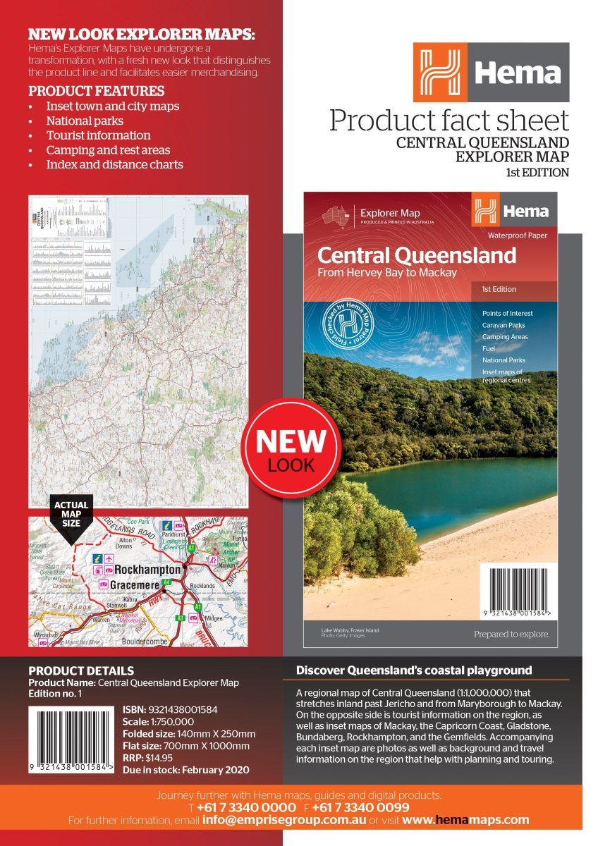 Central Queensland Map - Hema Maps - Maps - 9321438001584 - Caravan World