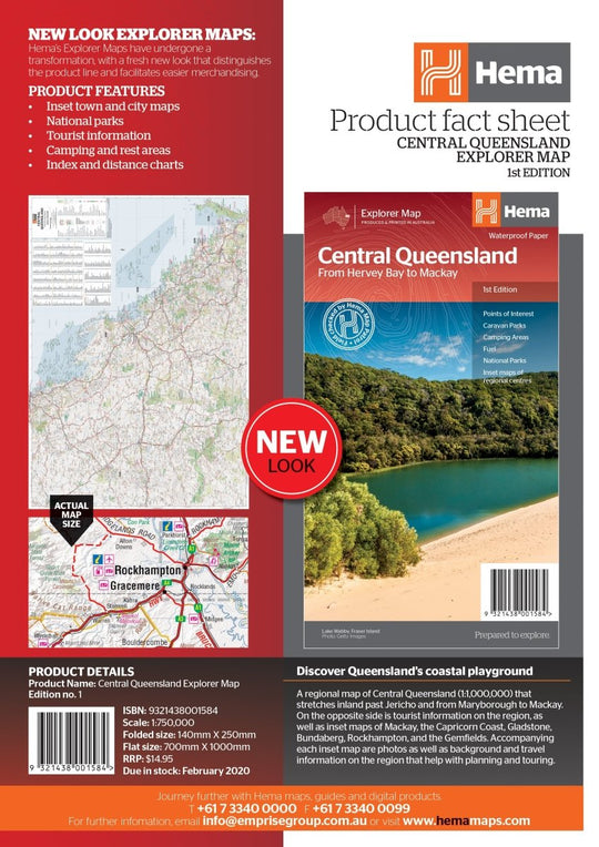 Central Queensland Map - Hema Maps - Maps - 9321438001584 - Caravan World