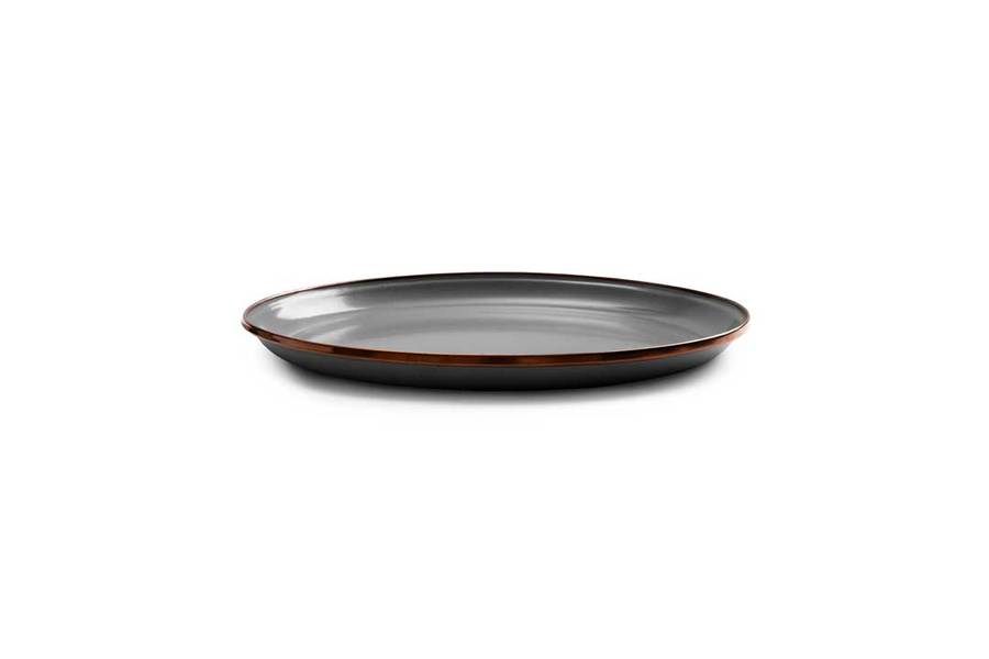 Barebones - Enamel Deep Plate Set of 2 - Slate Grey