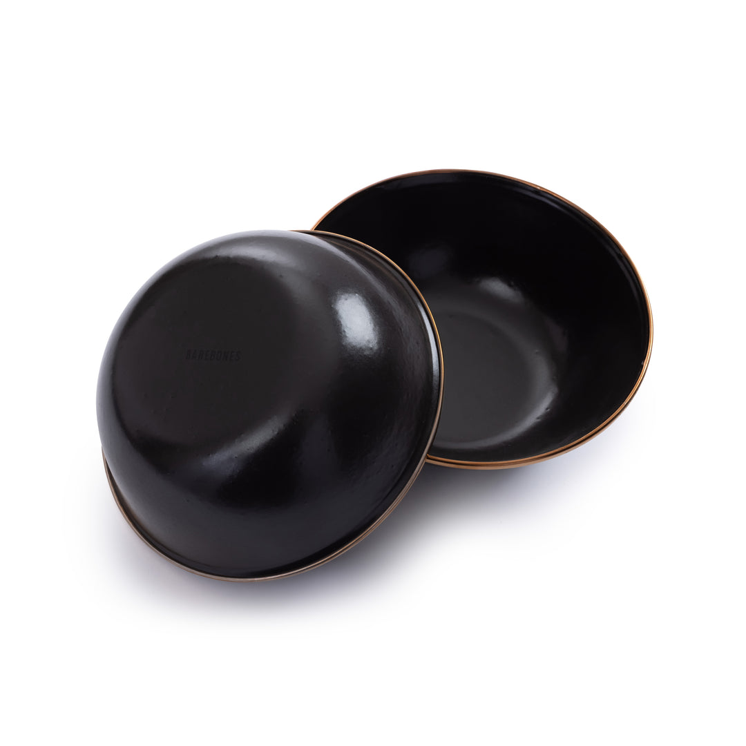 Barebones - Enamel Bowl Set of 2 - Charcoal