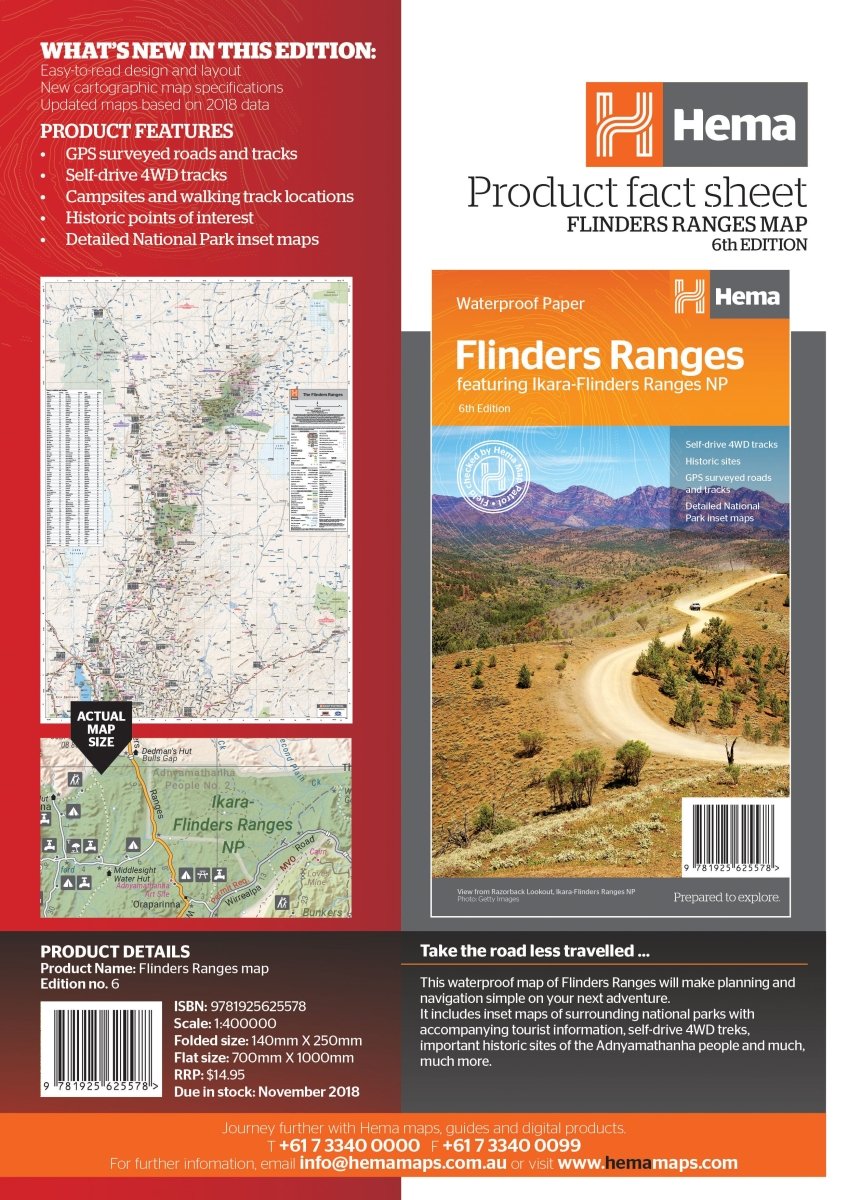 Flinders Ranges Map - Hema Maps - Maps - 9321438001607 - Caravan World