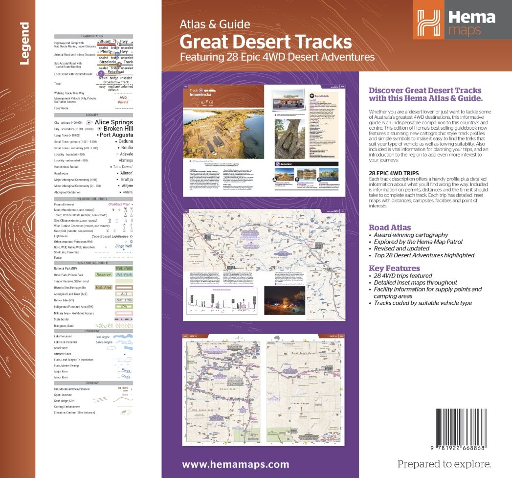 Great Desert Tracks Atlas & Guide - Hema Maps - Books - 9781922668868 - Caravan World