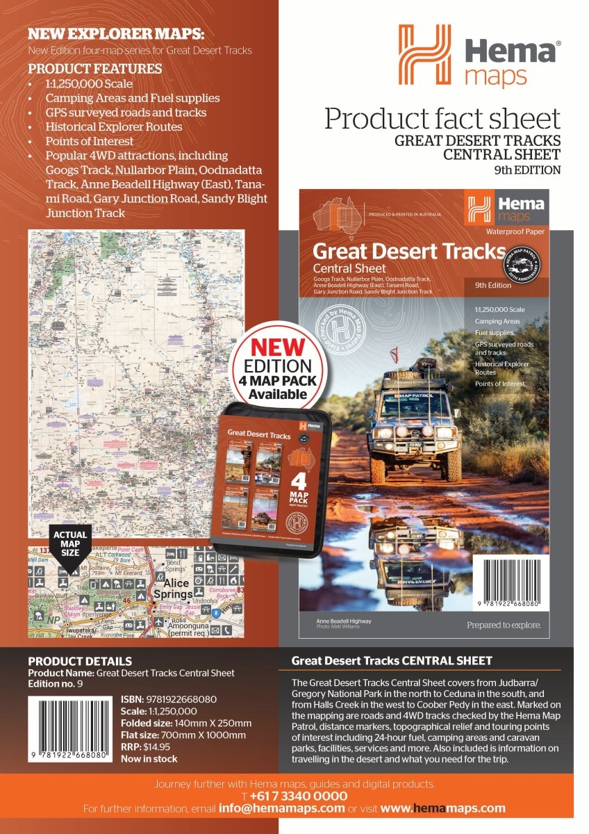 Great Desert Tracks Central Sheet - Hema Maps - Maps - 9781922668080 - Caravan World