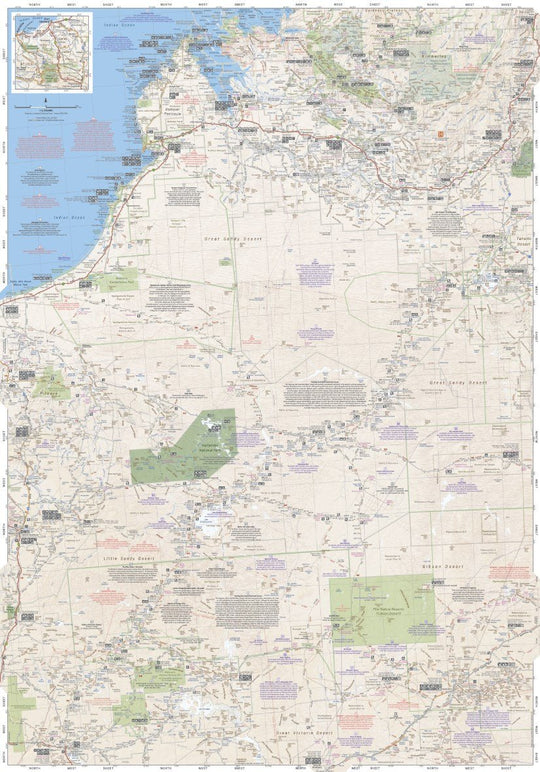 Great Desert Tracks Western Sheet - Hema Maps - Maps - 9781922668059 - Caravan World