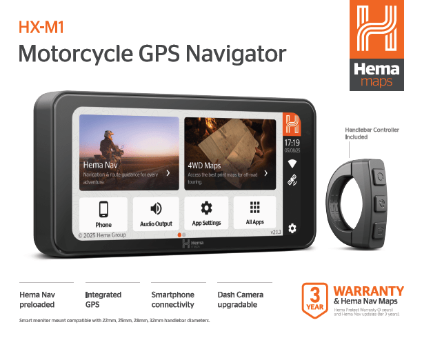 Hema Maps HX - M1 Motorbike GPS Smart Navigator - Hema Maps - Digital - HX-M1 - Caravan World