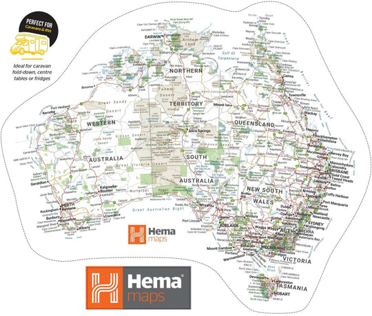Hema Sticker Map (440mm x 375mm) - Hema Maps - 9781923354029 - Caravan World