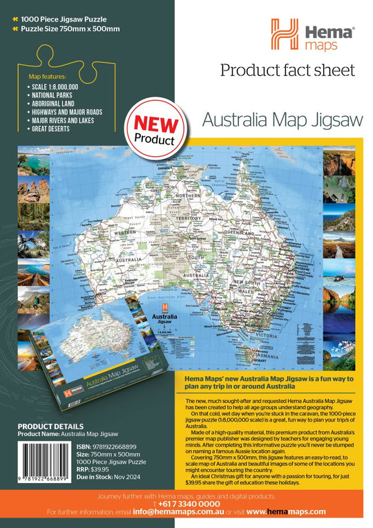 Hema's Australia Map Jigsaw - Hema Maps - Other - 9781922668899 - Caravan World