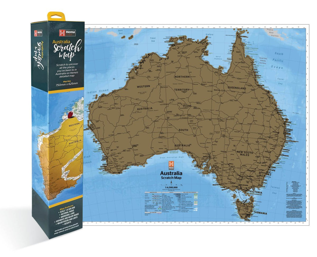 Hema's Australia Scratch Map - Hema Maps - 9781922668929 - Caravan World