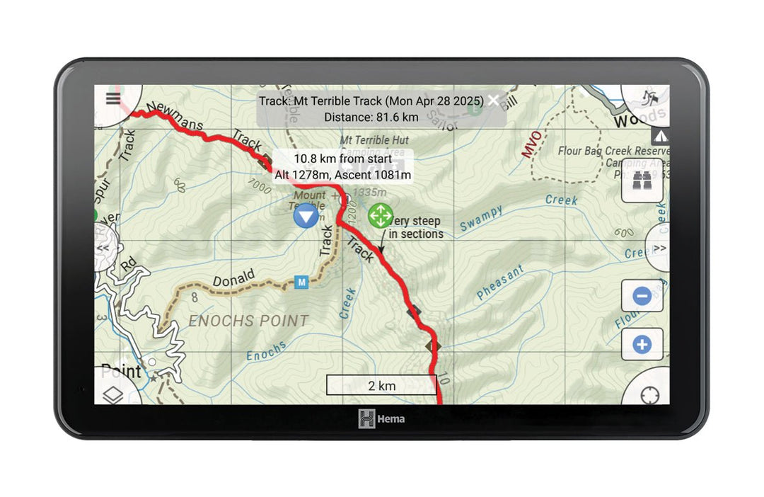 HR-1 NAV Smart Navigator with Dual Channel Dash Cams - Hema Maps - Digital - 9339398022471 -Caravan World