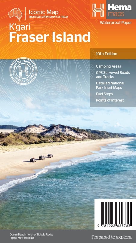 K'gari Fraser Island Map - Hema Maps - Maps - 9781922668783 - Caravan World
