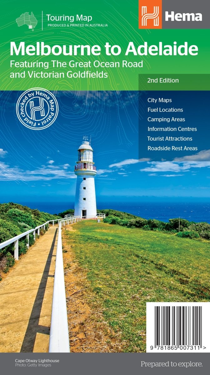 Melbourne to Adelaide Map - Hema Maps - Maps - 9781865007311 - Caravan World