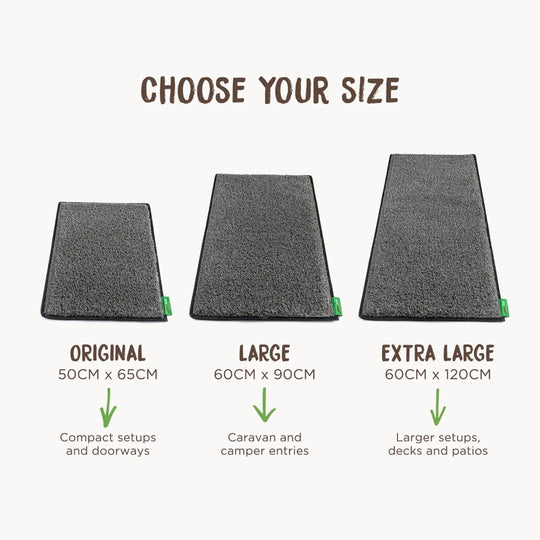 Muk Mat - Grey with Pitch Black Edging - Muk Mat - MUK-MAT-GRY-PB-LG -Caravan World
