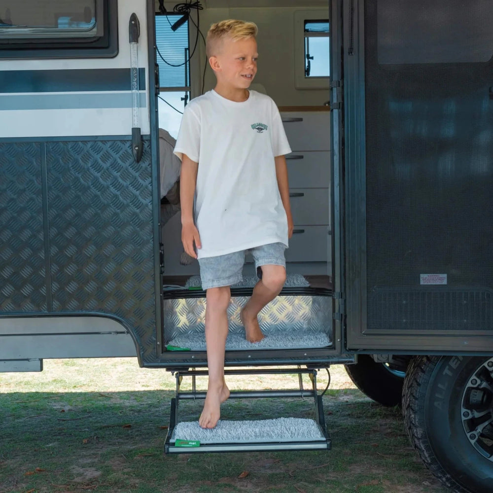 Muk Mat - Light Grey Pull-Out Step 51x20cm - Muk Mat - MUK-MAT-LGTGRY-PB-PULLOUT-STEP -Caravan World