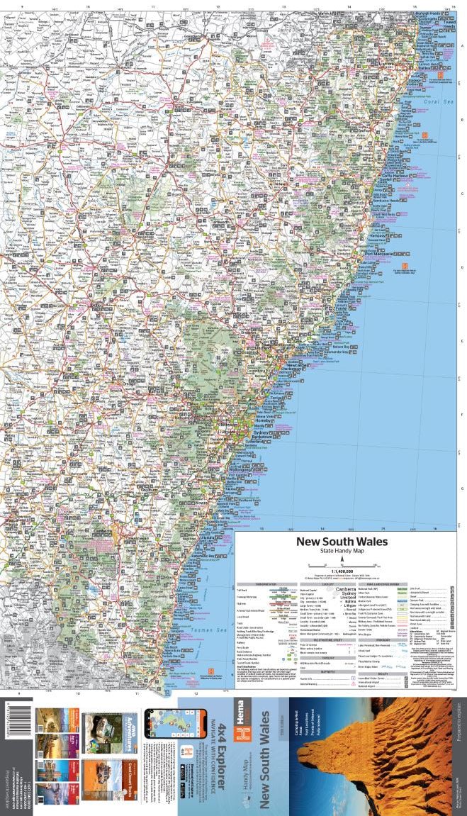New South Wales Handy Map - Hema Maps - Maps - 9781925625608 - Caravan World