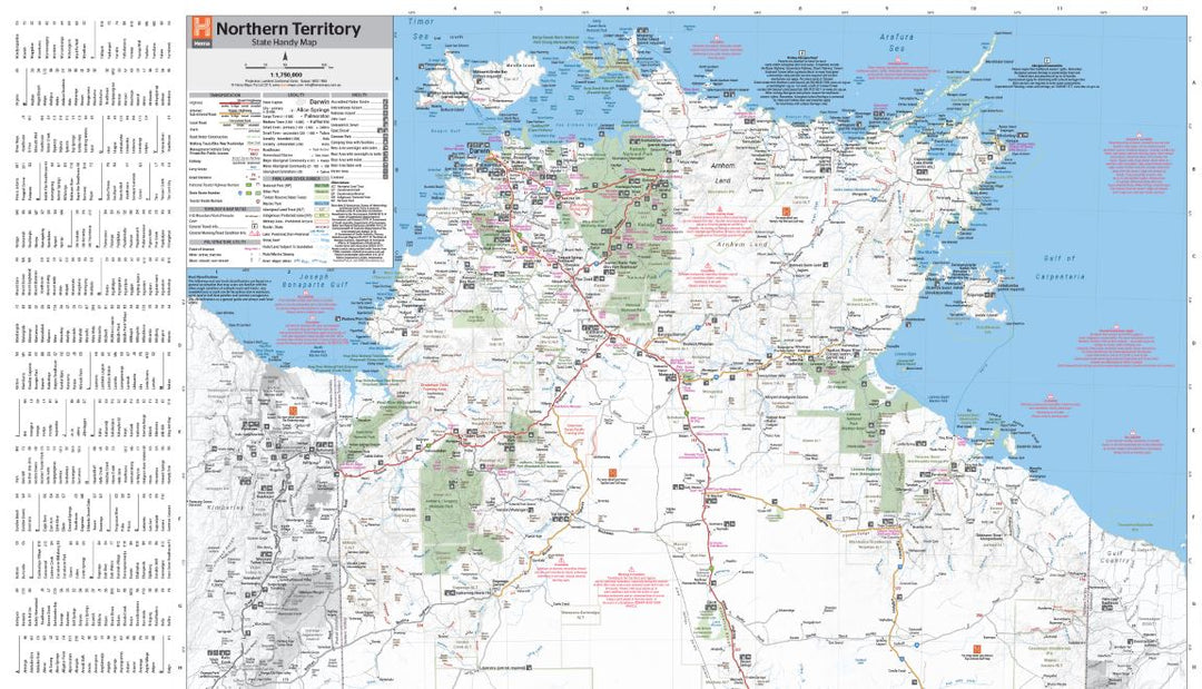 Northern Territory Handy Map - Hema Maps - Maps - 9781925625684 - Caravan World