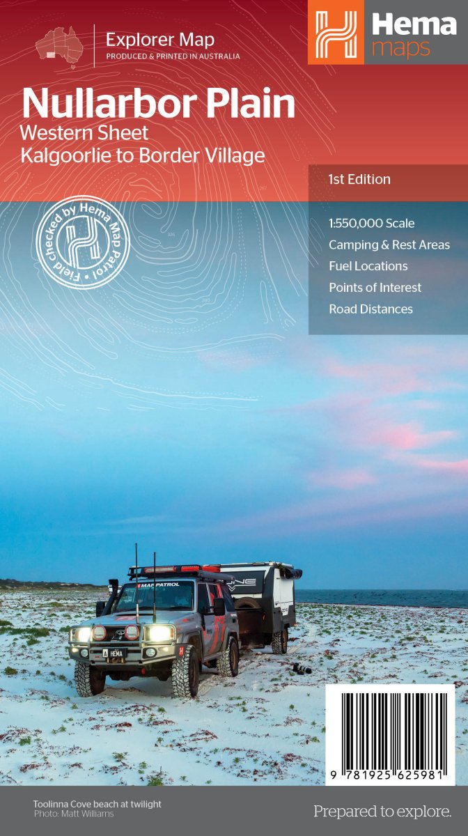 Nullarbor Plain - Western Map - Kalgoorlie to Border Village - Hema Maps - Maps - 9781925625981 - Caravan World