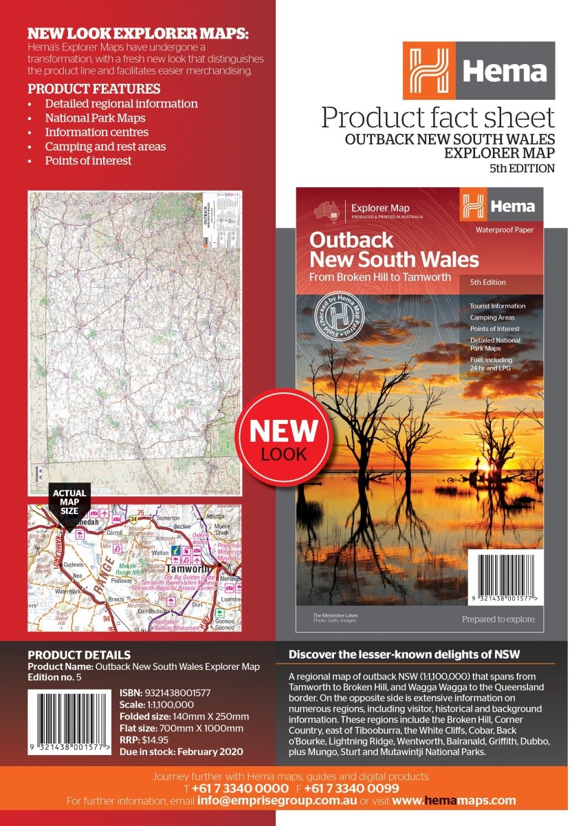 Outback New South Wales Map - Hema Maps - Maps - 9321438001577 - Caravan World