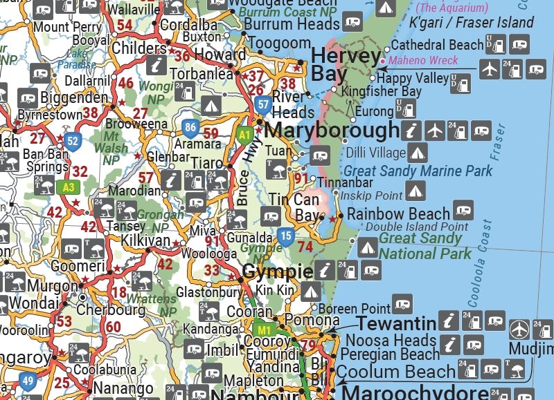 Queensland Handy Map - Hema Maps - Maps - 9781922668776 - Caravan World