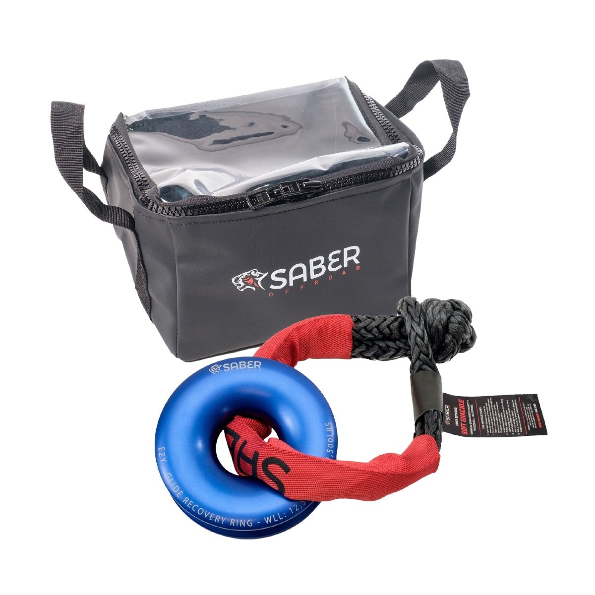 Saber Ezy - Glide 12,500 WLL Recovery Ring, Bag & Sheath Soft Shackle - Saber Offroad - SBR-12BRRK1 - Caravan World