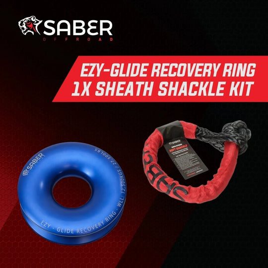 Saber Ezy - Glide 12,500 WLL Recovery Ring, Bag & Sheath Soft Shackle - Saber Offroad - SBR-12BRRK1 - Caravan World