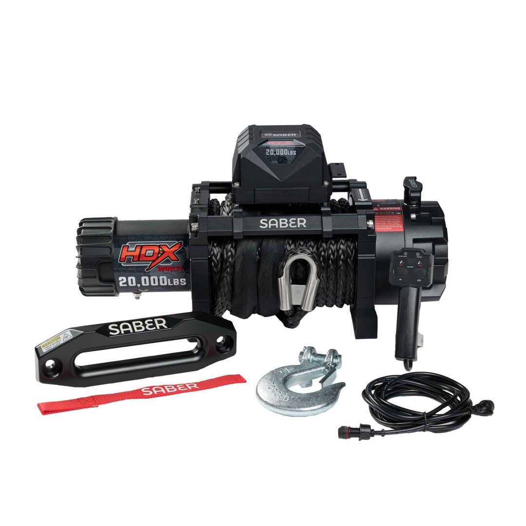 Saber HDX Winch 20,000LBS - 24V - Saber Offroad - SBR-20HDXW1-24V - Caravan World