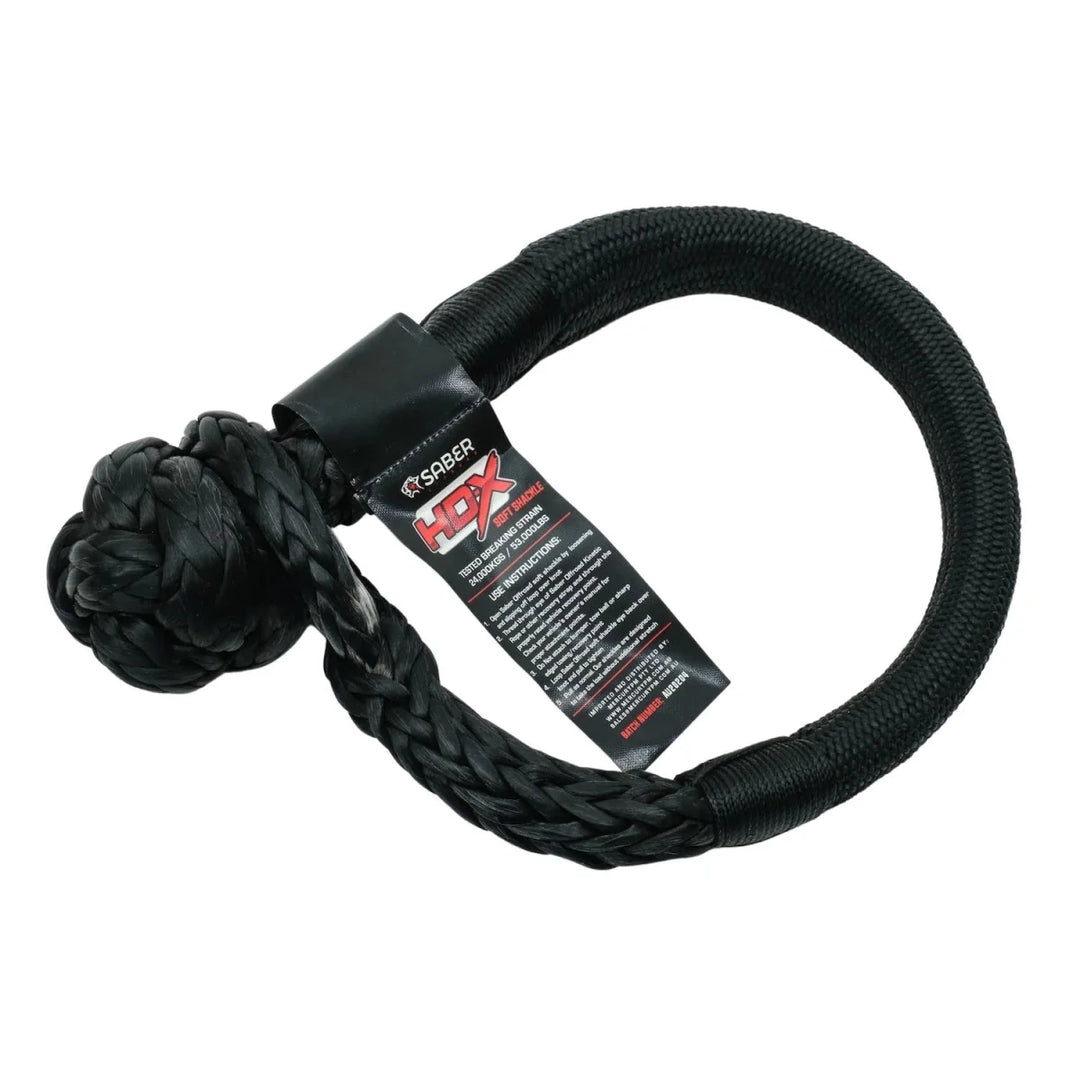 SaberPro 24,000KG HDX Soft Shackle with Technora Binding - Saber Offroad - SBR-24KTBSSB - Caravan World