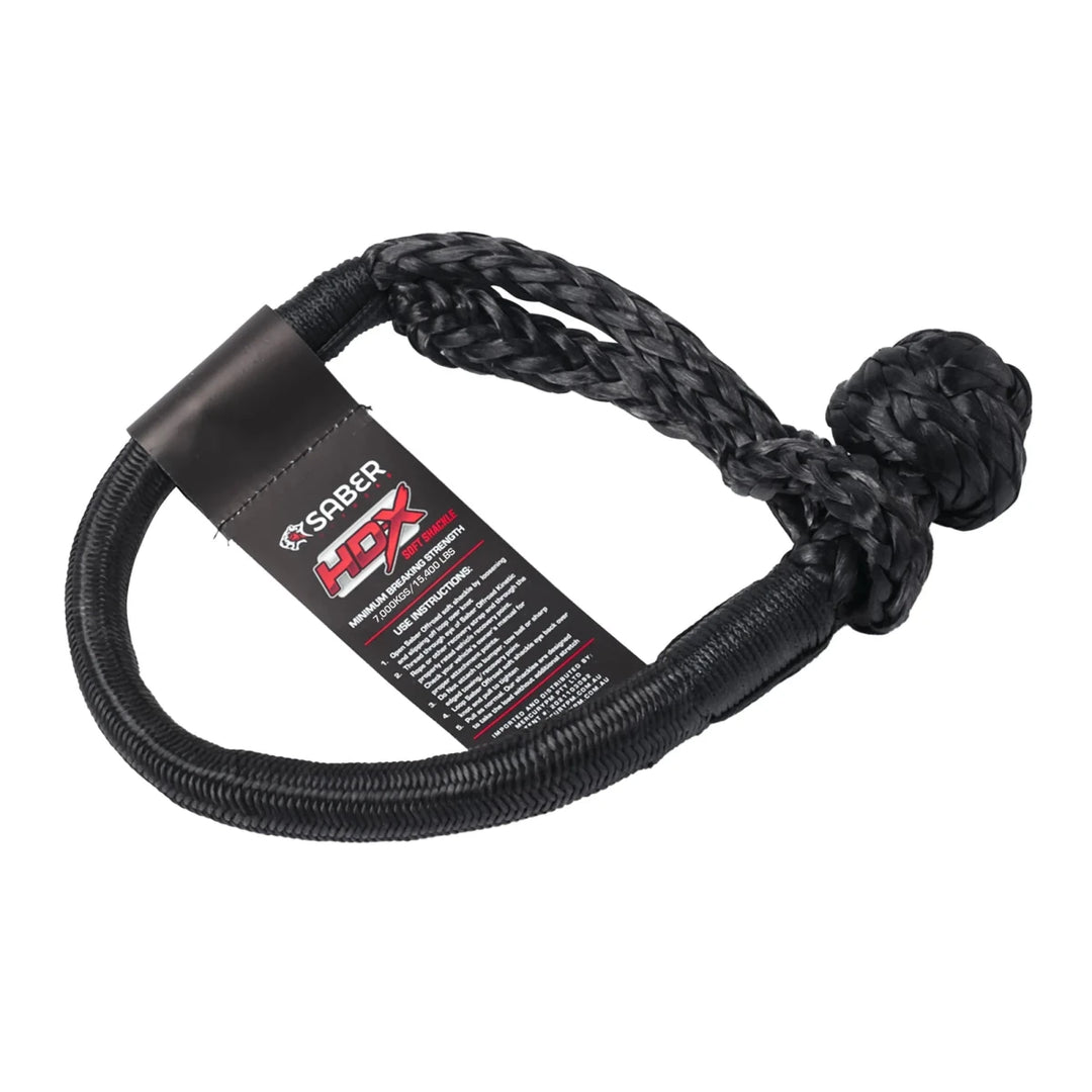 SaberPro 7,000Kg HDX Soft Shackle with Technora Binding - Saber Offroad - SBR-7KTBSSB - Caravan World