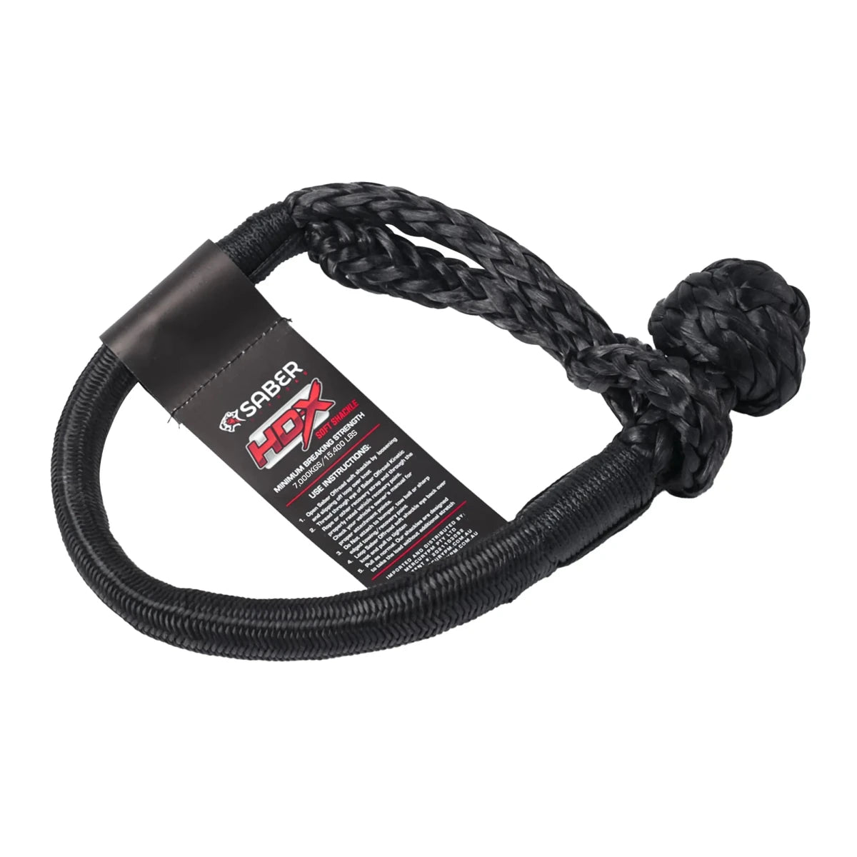 SaberPro 7,000Kg HDX Soft Shackle with Technora Binding - Saber Offroad - SBR-7KTBSSB - Caravan World