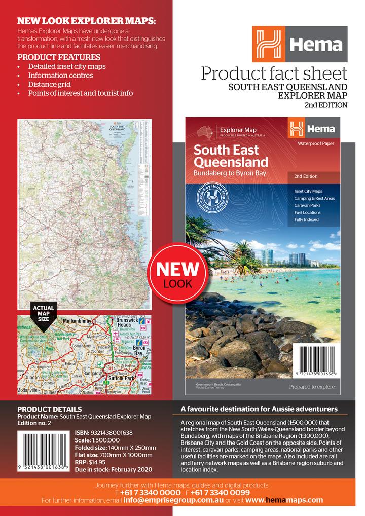South East Queensland Map - Hema Maps - Maps - 9321438001638 - Caravan World