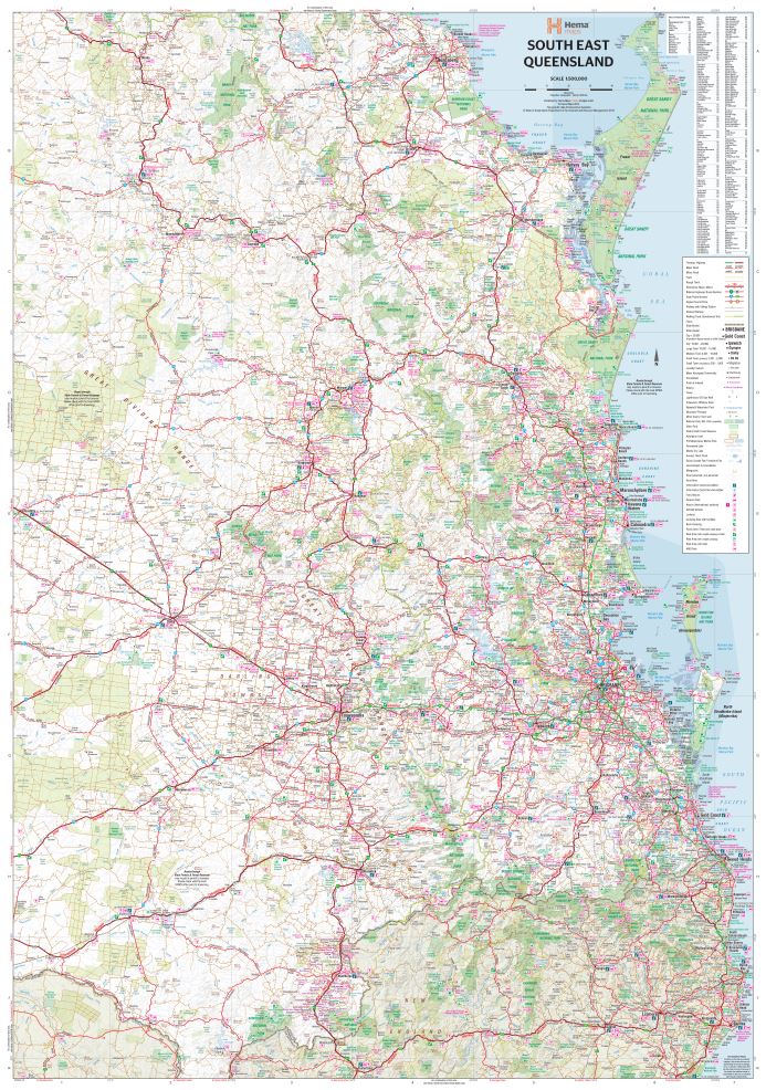 South East Queensland Map - Hema Maps - Maps - 9321438001638 - Caravan World