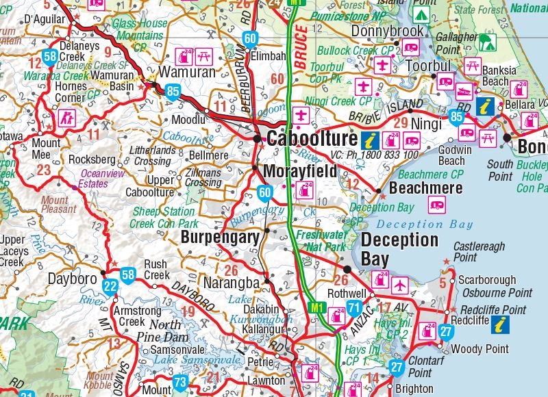 South East Queensland Map - Hema Maps - Maps - 9321438001638 - Caravan World