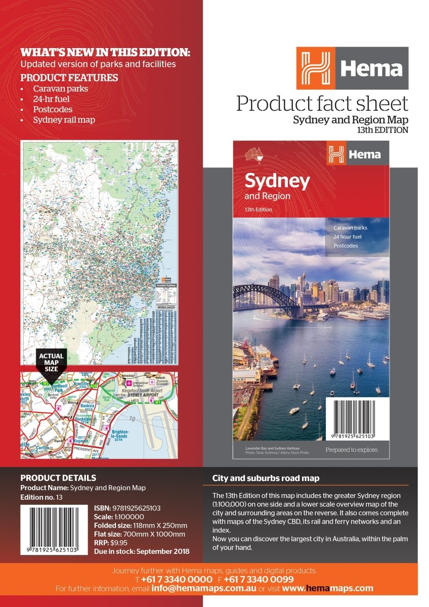 Sydney & Region Map - Hema Maps - Maps - 9781925625103 - Caravan World