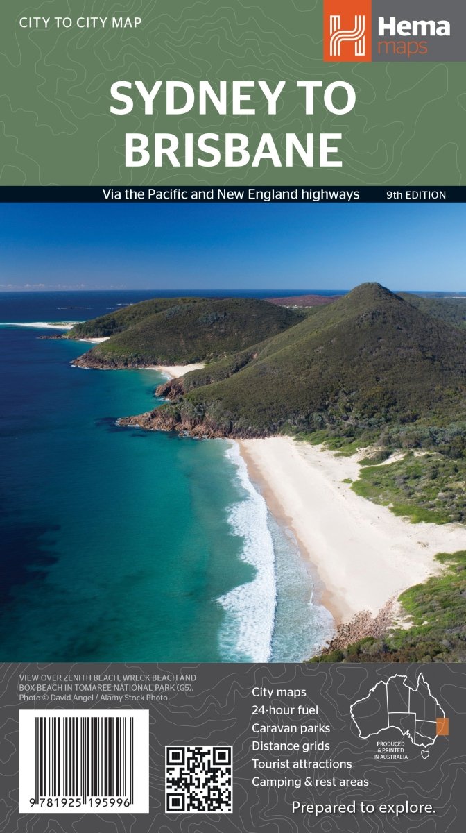 Sydney to Brisbane Map - OE - Hema Maps - Maps - 9781925195996 - Caravan World
