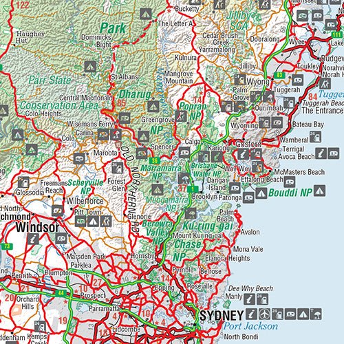 Sydney to Brisbane Map - Hema Maps - Maps - 9321438001980 - Caravan World