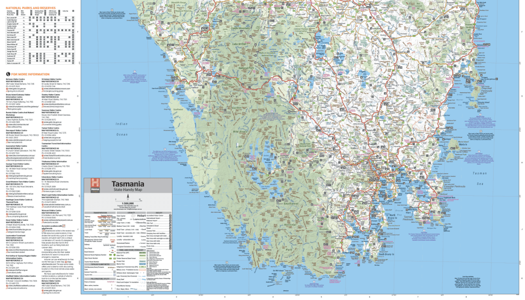 Tasmania Handy Map - Hema Maps - Maps - 9321438002246 - Caravan World