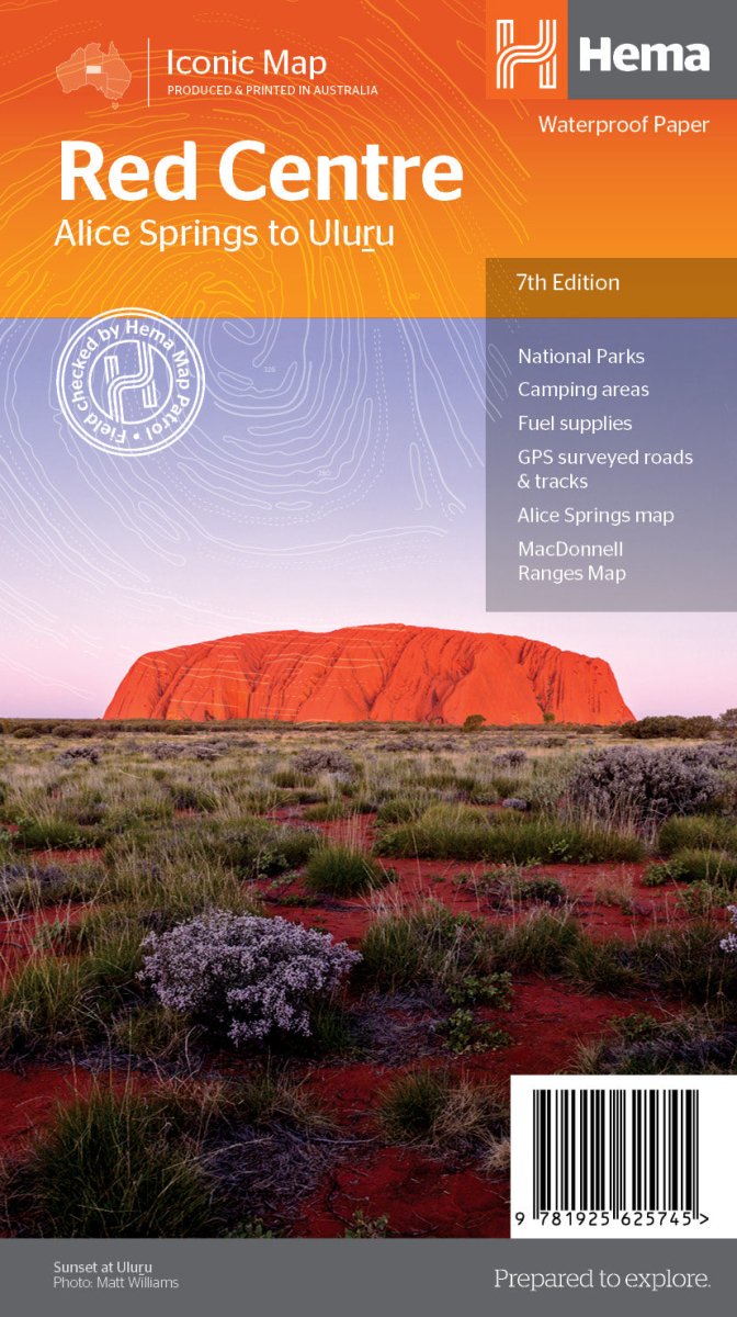 The Red Centre Map - Hema Maps - Maps - 9781925625745 - Caravan World