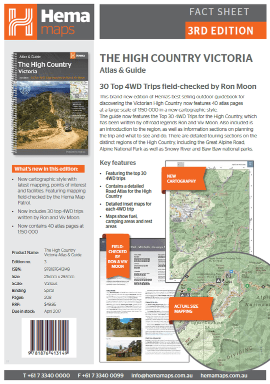 The Victorian High Country Atlas & Guide - Hema Maps - Books - 9781876413149 - Caravan World