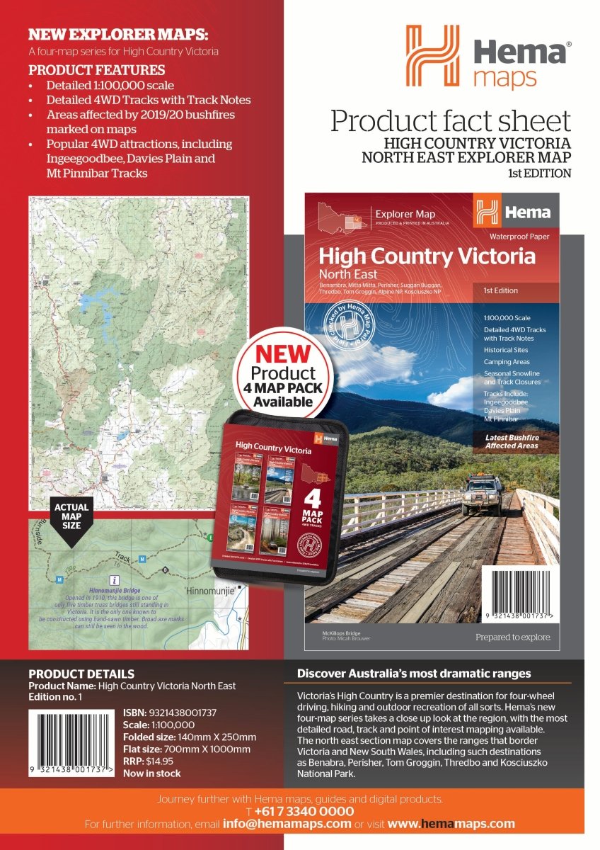 The Victorian High Country - North Eastern Map - OE - Hema Maps - Maps - 9321438001737 - Caravan World