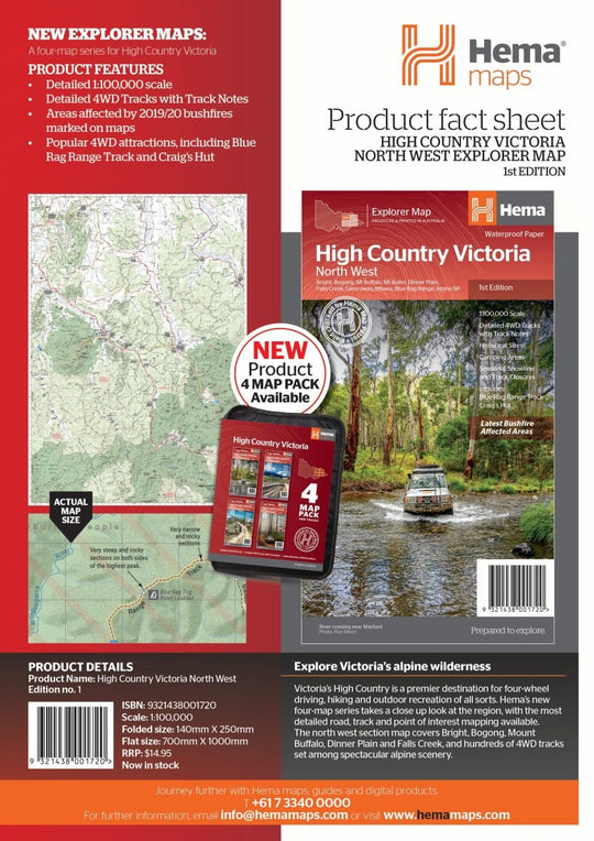 The Victorian High Country - North Western Map - OE - Hema Maps - Maps - 9321438001720 - Caravan World