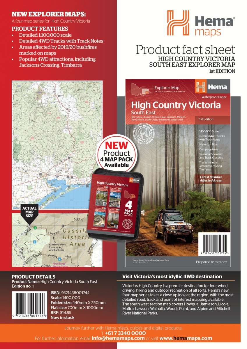 The Victorian High Country - South Eastern Map - OE - Hema Maps - Maps - 9321438001744 - Caravan World