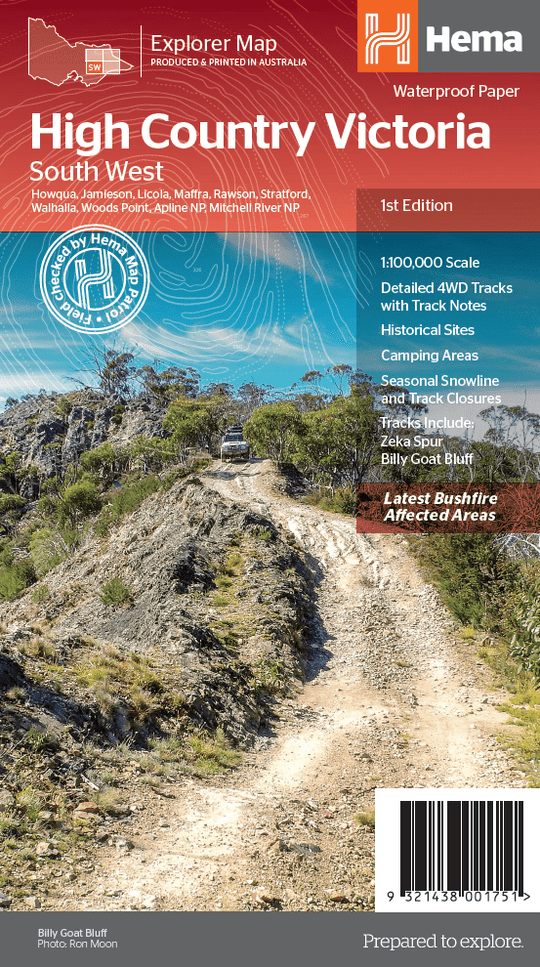 The Victorian High Country - South Western Map - OE - Hema Maps - Maps - 9321438001751 - Caravan World