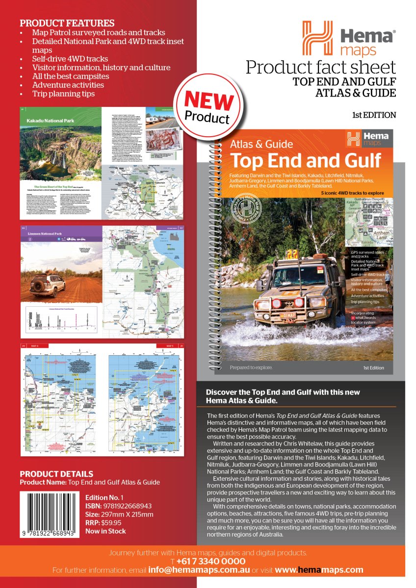 Top End and Gulf Atlas & Guide - Hema Maps - Books - 9781922668943 - Caravan World