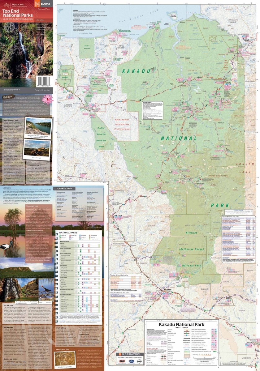 Top End National Parks Map: Litchfield, Katherine & Kakadu - Hema Maps - Maps - 9321438001669 - Caravan World