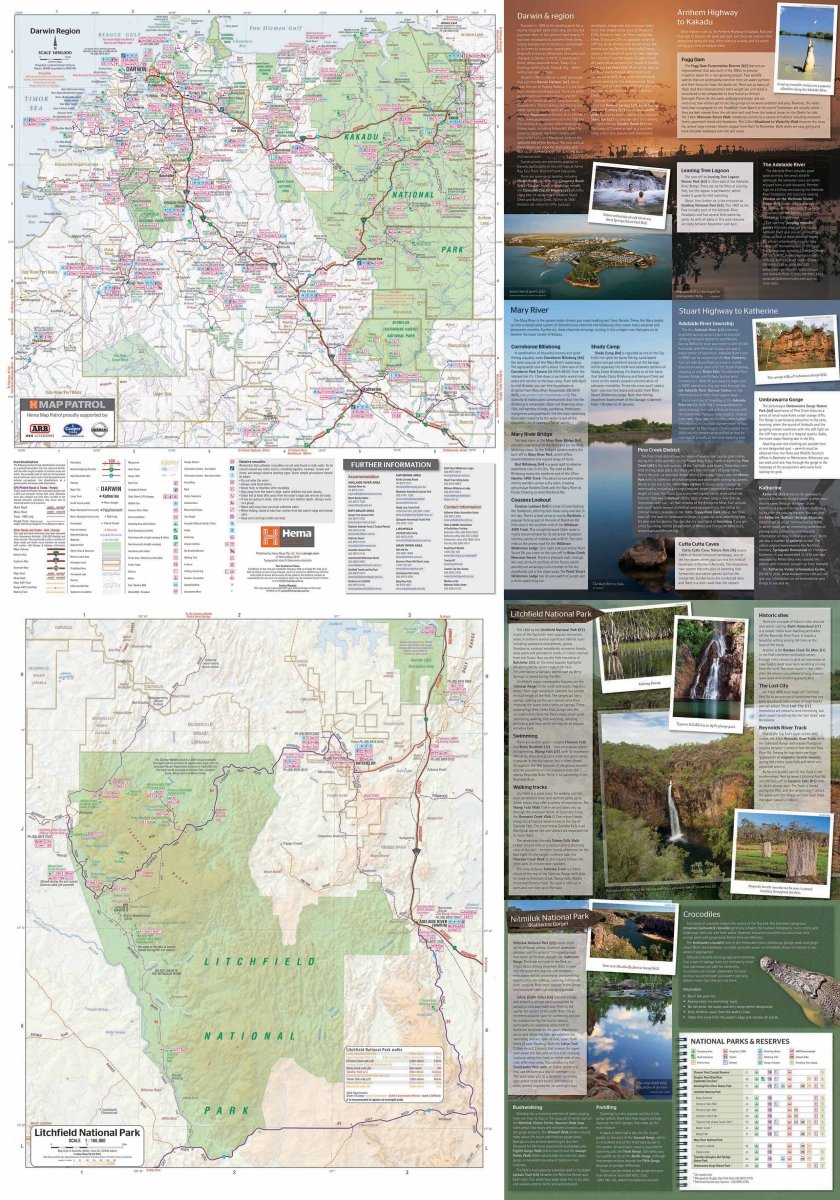 Top End National Parks Map: Litchfield, Katherine & Kakadu - Hema Maps - Maps - 9321438001669 - Caravan World