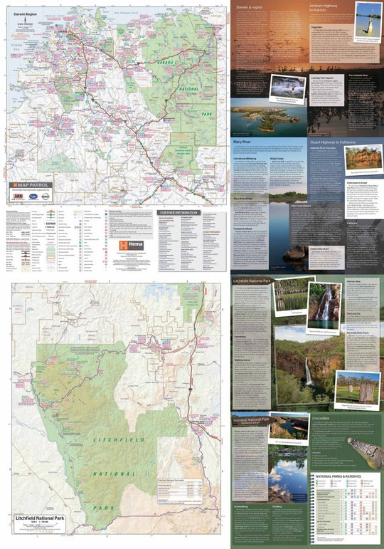 Top End National Parks Map: Litchfield, Katherine & Kakadu - Hema Maps - Maps - 9321438001669 - Caravan World