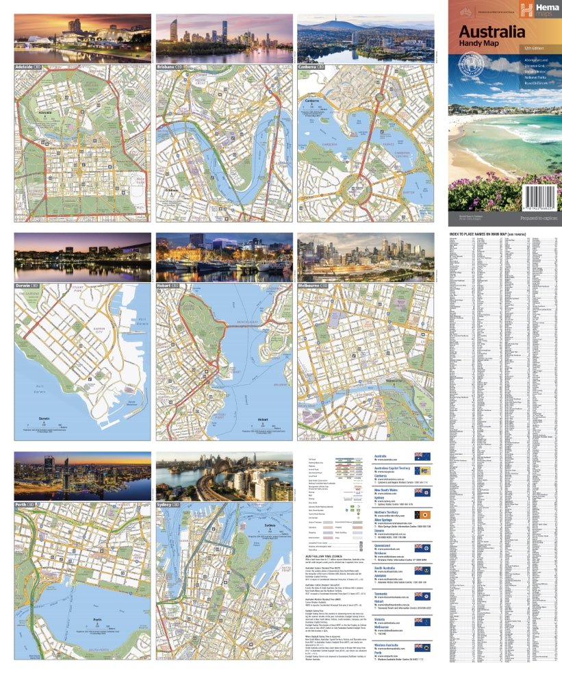 Australia Handy Map - Hema Maps - 9781922668257 -Caravan World Australia