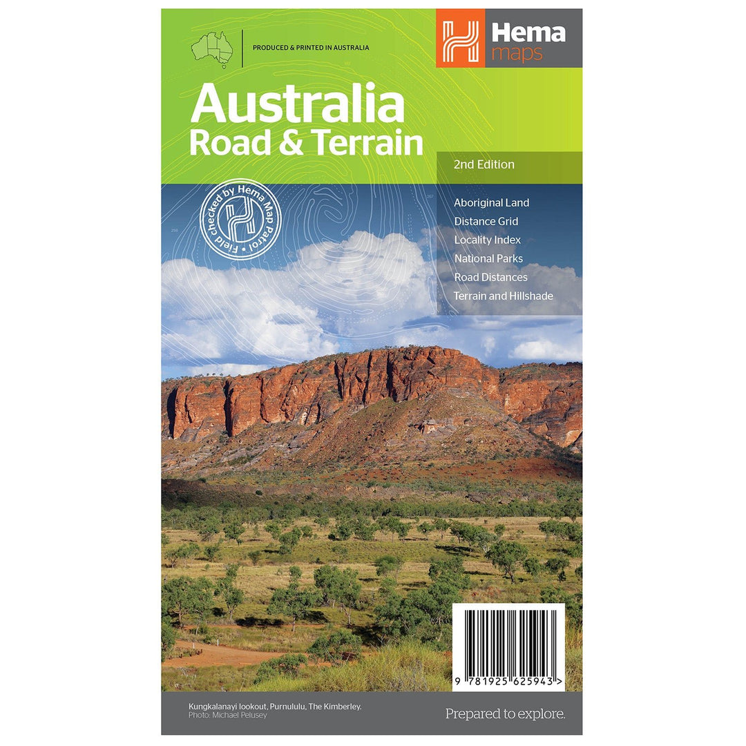 Australia Road & Terrain Map - Hema Maps - 9781925625943 -Caravan World Australia
