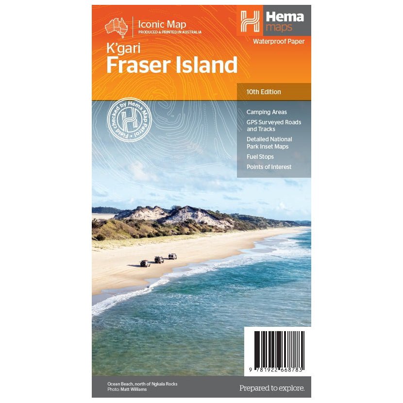 Fraser Island (K'gari) Map - Hema Maps - 9781922668783 -Caravan World Australia