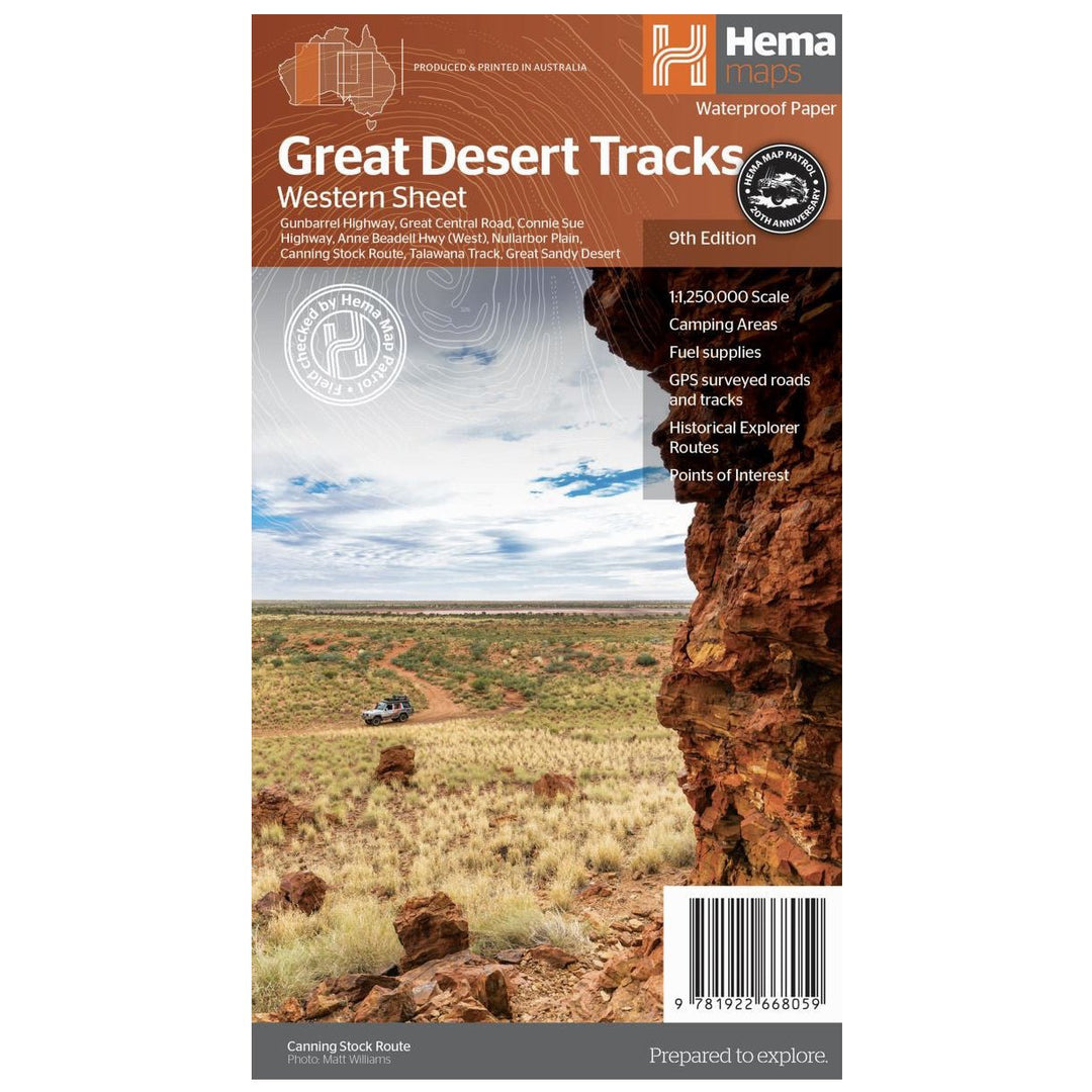 Great Desert Tracks Western Sheet - Hema Maps - 9781922668059 -Caravan World Australia